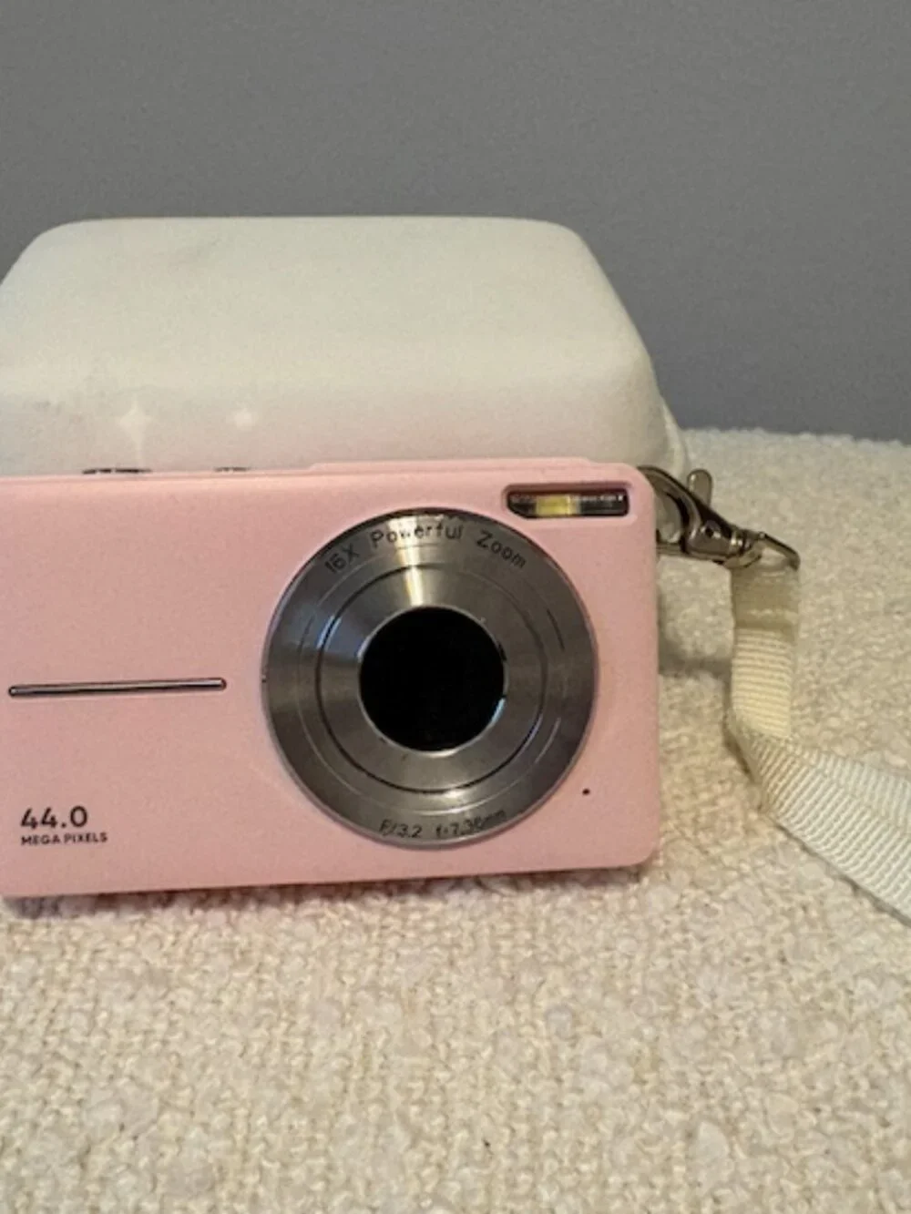 Pink 44MP Digital Camera Point & Shoot Vlogging Camera w/ Case Charger Battery